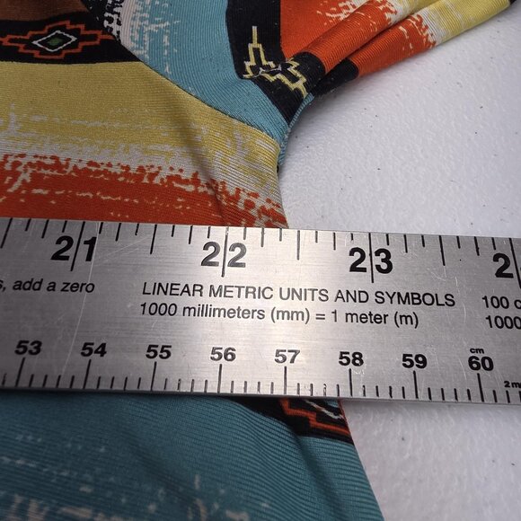 Southern Charm Shirt Womens 2XL Multicolor V Neck Tunic Aztec Stripe 3/4 Sleeve - Picture 9 of 10
